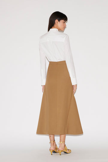 VICKY SKIRT DARK CAMEL TAILORING