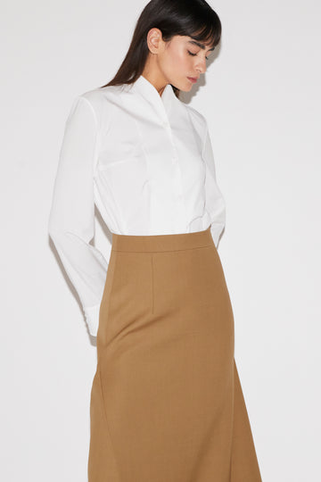VICKY SKIRT DARK CAMEL TAILORING
