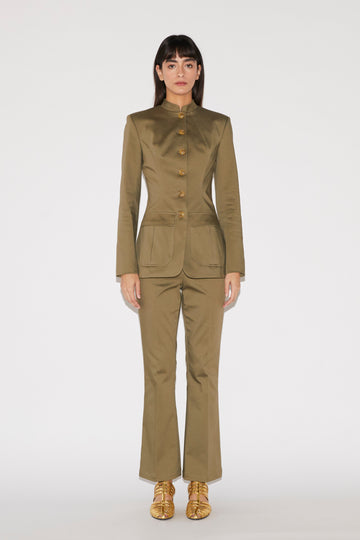 KENTHA JACKET OLIVE STRETCH COTTON