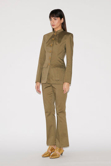 KENTHA JACKET OLIVE STRETCH COTTON