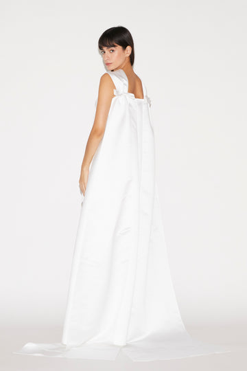 AMORET GOWN WHITE EMBRODIERED DUCHESSE
