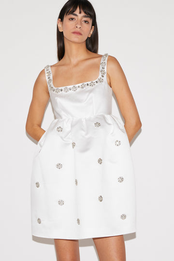 AZZURRA DRESS WHITE DOUCHESSE