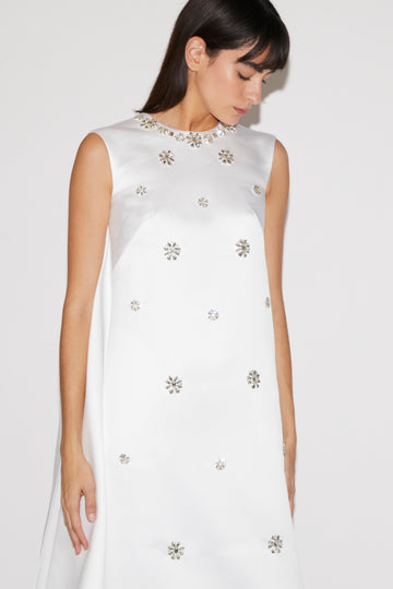 AMORET GOWN WHITE EMBRODIERED DUCHESSE