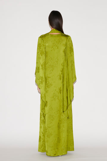 SALINA DRESS GREEN SATIN JACQUARD