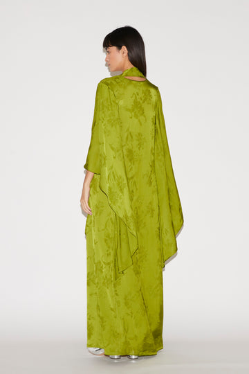 SALINA DRESS GREEN SATIN JACQUARD