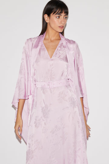 SALINA DRESS CANDY PINK SATIN JACQUARD