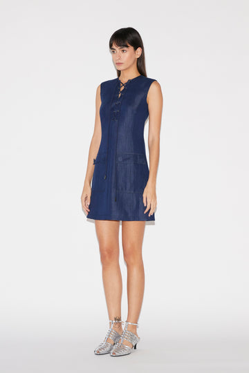 MARJORIE DRESS BLUE CHAMBRAY