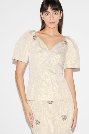 ARTEMISIA TOP GOLD COTTON LUREX