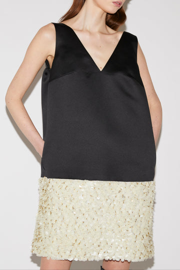 ELLIS MINI DRESS BLACK DUCHESS
