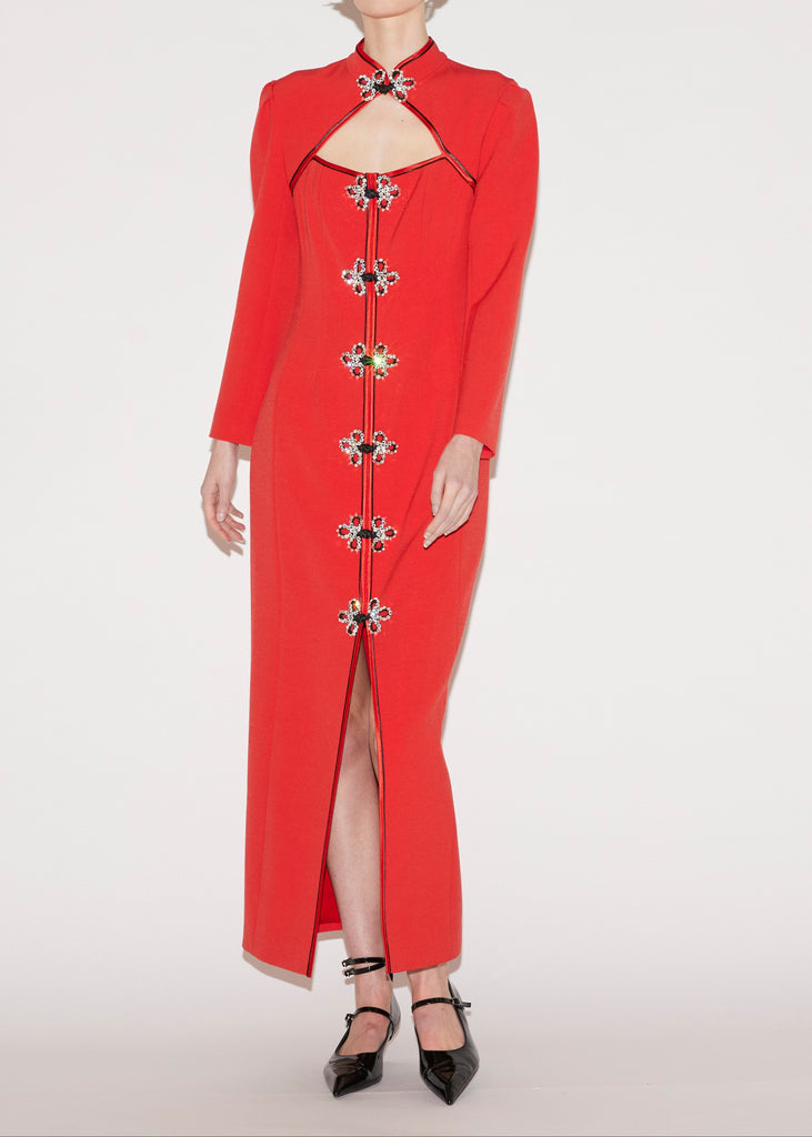 huishan zhang red dress Luanne Gown Red Embellished Sable
