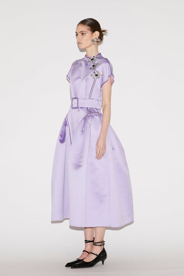 HUANG DRESS LILAC SATIN