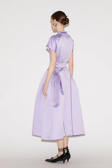 HUANG DRESS LILAC SATIN