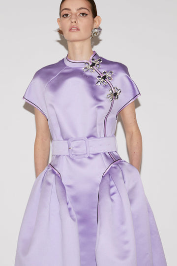 HUANG DRESS LILAC SATIN