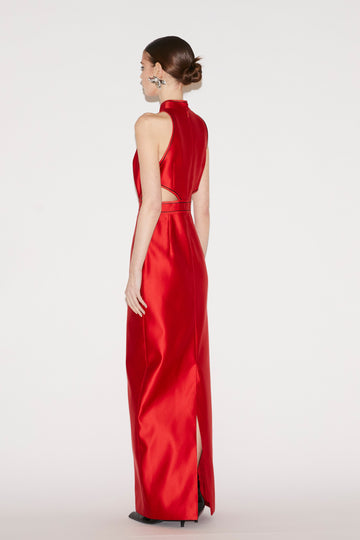 LEILA GOWN RED SATIN