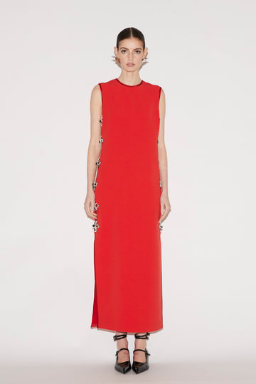 JING DRESS RED CREPE