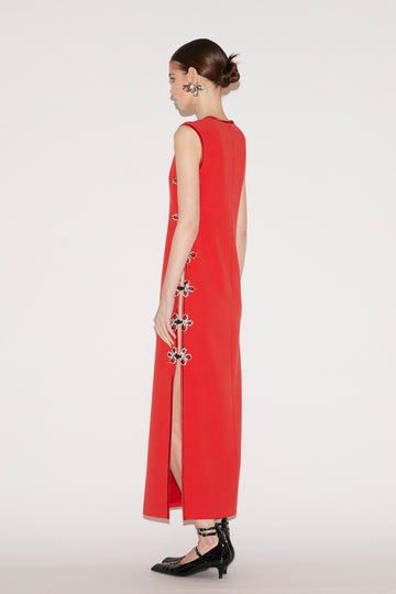 JING DRESS RED CREPE