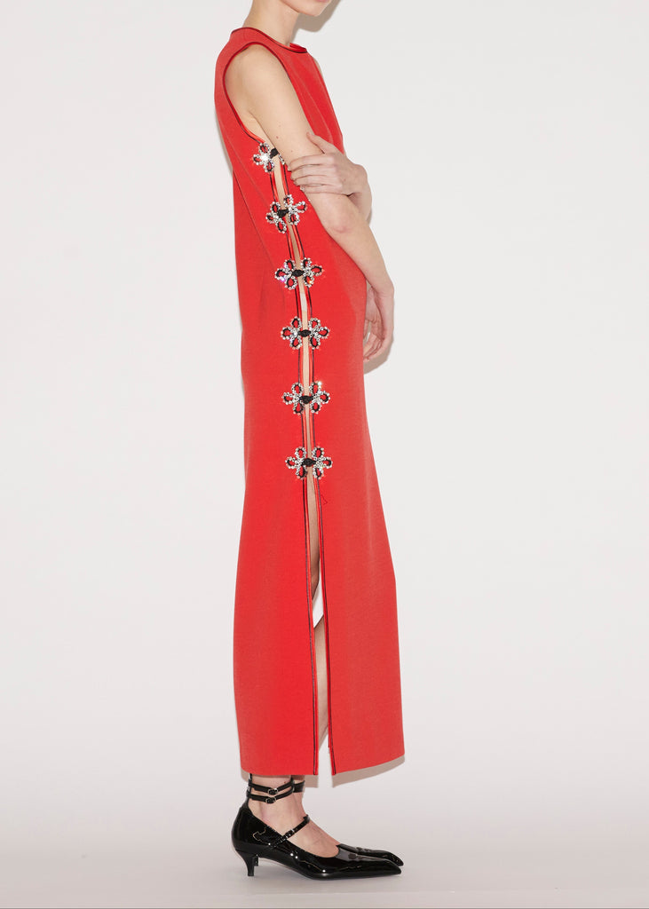 huishan zhang red dress Gracelyn Gown Red Embellished Crepe UK 10