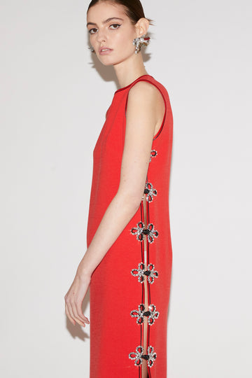 JING DRESS RED CREPE