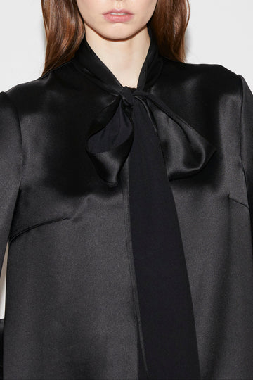 JUNE TOP BLACK SATIN