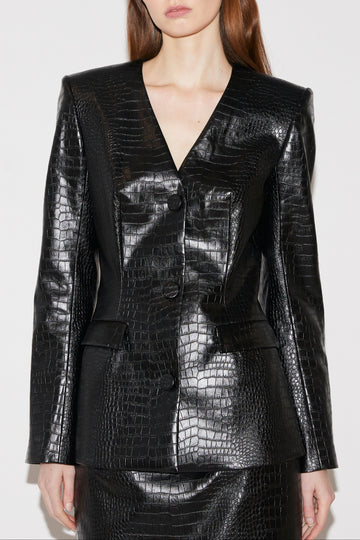 BRYNN JACKET BLACK FAUX LEATHER