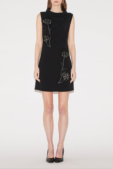 AMIRA MINI DRESS BLACK CREPE