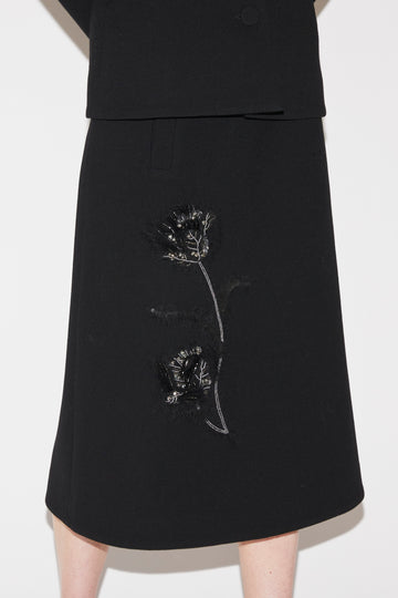 EVELINA MIDI SKIRT BLACK WOOL
