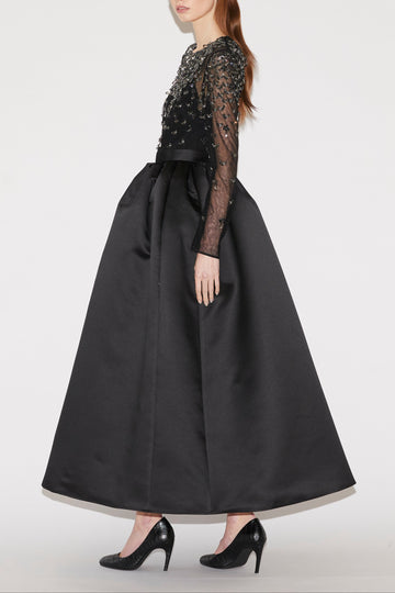 ELOISE MIDI DRESS BLACK DOUCHESSE