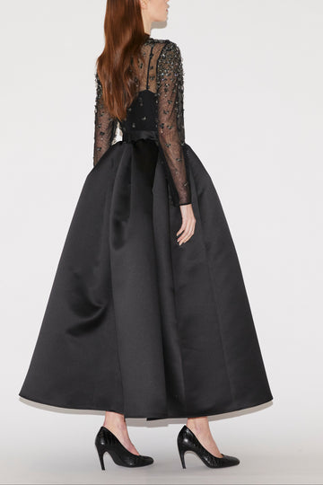 ELOISE MIDI DRESS BLACK DOUCHESSE
