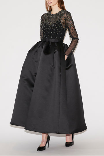 ELOISE MIDI DRESS BLACK DOUCHESSE