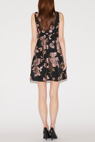 ROCHELLE MINI DRESS BLACK/PINK FIL COUPE