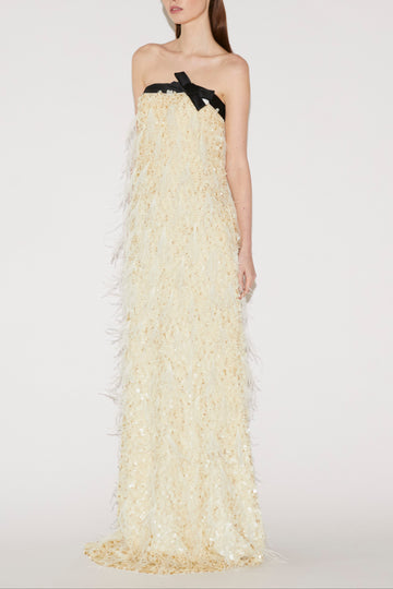 LUCY GOWN IVORY TULLE EMBROIDERY