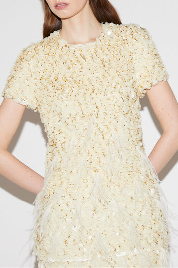 CALLIE TOP IVORY SEQUINED