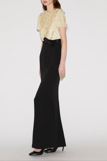 LEILA GOWN BLACK SABLE SEQUINS