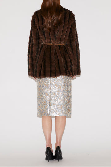 AMY JACKET BROWN FAUX FUR