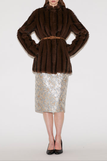 AMY JACKET BROWN FAUX FUR