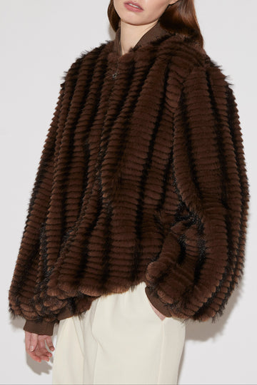 CAROLINA JACKET BROWN FAUX FUR