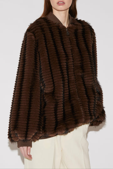 CAROLINA JACKET BROWN FAUX FUR