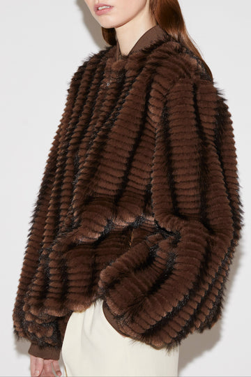 CAROLINA JACKET BROWN FAUX FUR