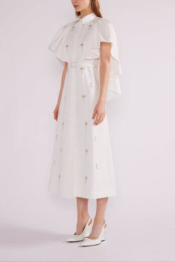 MAIRA MIDI DRESS WHITE JAPANESE FAILLE