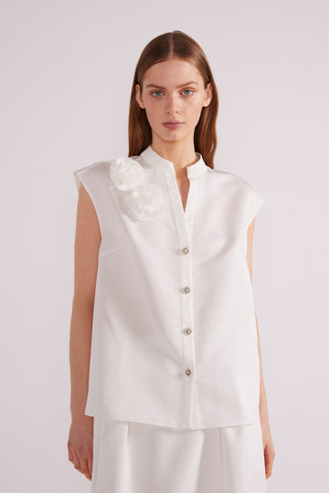 FERN TOP JAPANESE FAILLE WHITE - COMING SOON