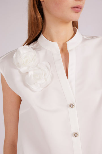 FERN TOP JAPANESE FAILLE WHITE - COMING SOON