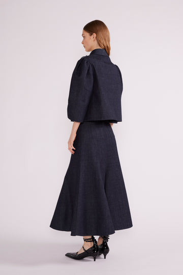 ELLEN MIDI SKIRT 3D DENIM INDIGO - COMING SOON