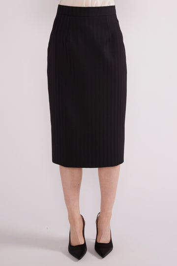 VANIA MIDI SKIRT BLACK NOVELTY TAILORING *PRE-ORDER*