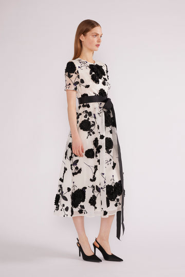 CAROLINA MIDI DRESS BLACK/WHITE *PRE-ORDER*