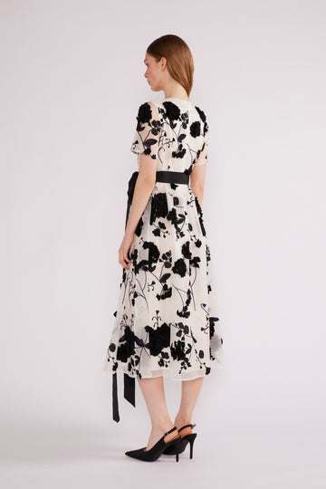 CAROLINA MIDI DRESS BLACK/WHITE *PRE-ORDER*