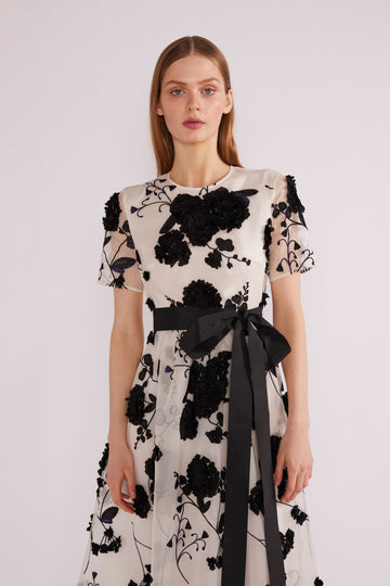CAROLINA MIDI DRESS BLACK/WHITE *PRE-ORDER*