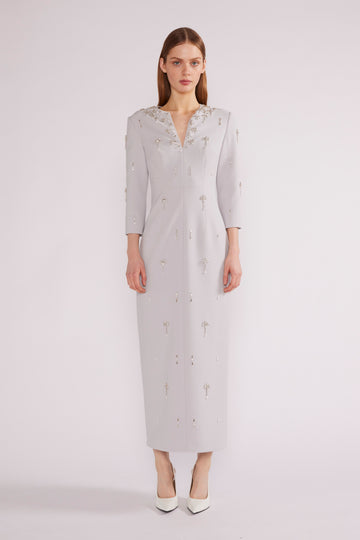 SKYE MIDI DRESS CREPE GREY - COMING SOON