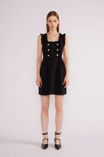 IRIS MINI DRESS BLACK LIGHTWEIGHT TWEED *PRE-ORDER*