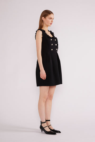 IRIS MINI DRESS BLACK LIGHTWEIGHT TWEED *PRE-ORDER*