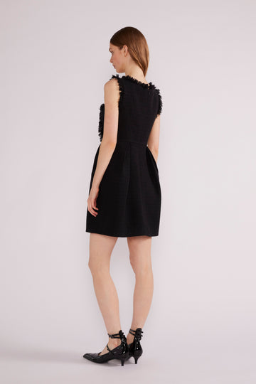 IRIS MINI DRESS BLACK LIGHTWEIGHT TWEED *PRE-ORDER*